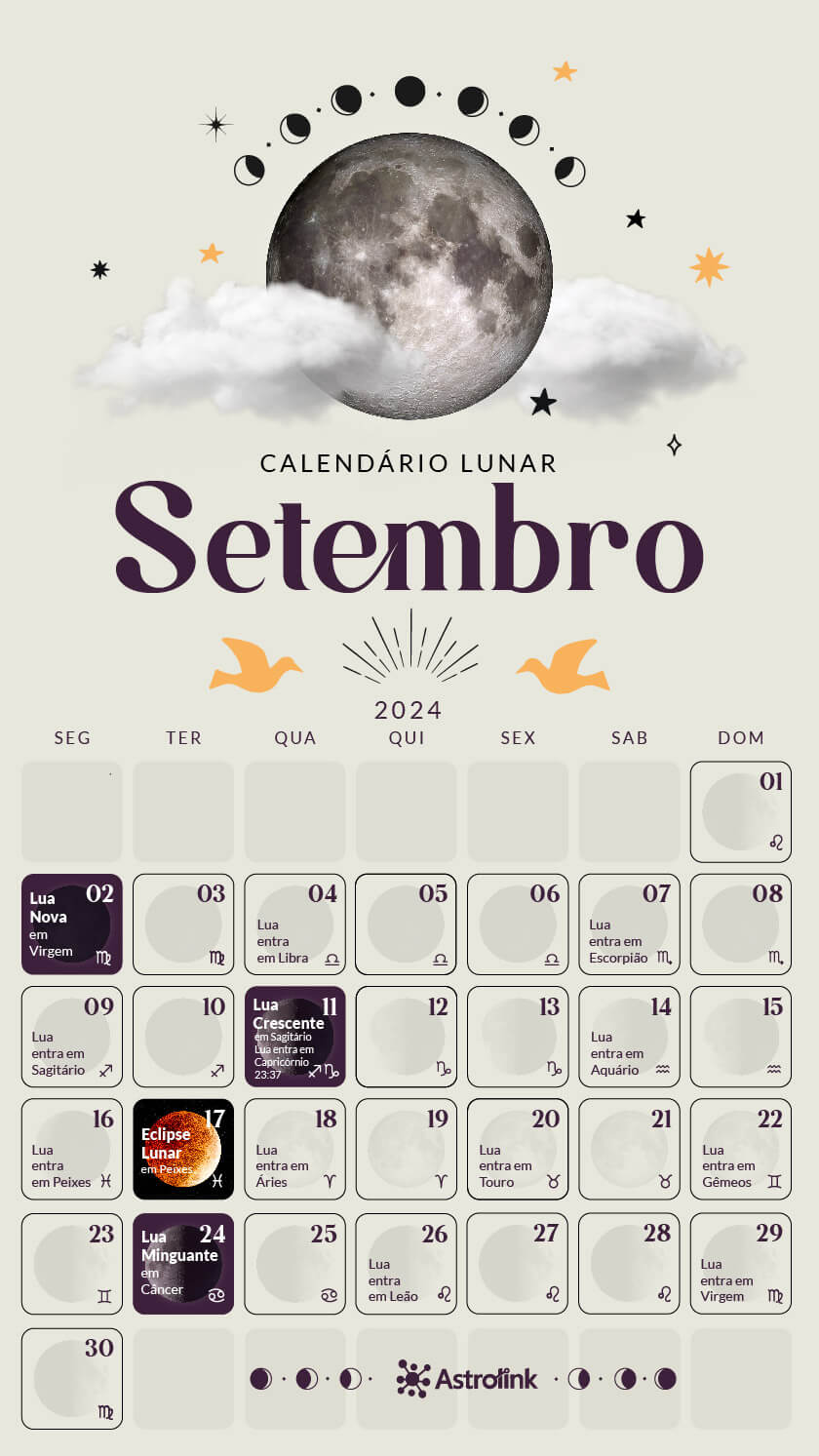 Calendário Lunar - Setembro 2024